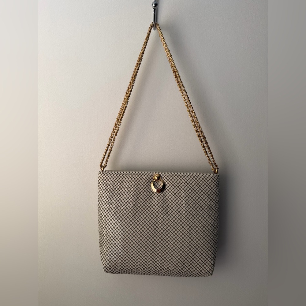 Vintage Whiting & Davis White Mesh Shoulder Bag